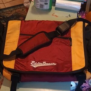 Eddie Bauer Vibrant Red and Yellow Messenger Bag